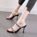 166-20/ High Heel Half For Women 2025 New Summer Fashion Outdoor Slippers With Thin Heels And Rhinestones, Internet_vogvips.com