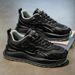 Men's Summer Casual Sneakers With Thick Sole – Breathable Mesh Running Shoes For Men – Lightweight & Comfortable – Beige & Black Options_vogvips.com