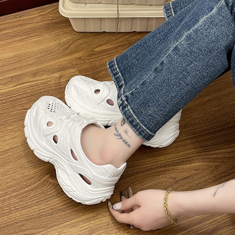 Height Increasing Sports Shoes, Fashionable And Breathable Dad Shoes For Women, Summer Casual Hole Shoes For Women, Outdoor Shoes For Women_vogvips.com