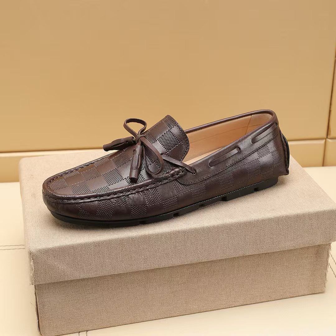 New Men's Genuine Driving Loafers Casual Slip-On Lazy Fashion Summer British Style Leather Shoes_vogvips.com