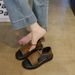 Women's Flat Sandals 2026 New Summer Style For Outdoor Wear, Versatile With Skirts, Retro Open-toe Thick-soled Casual_vogvips.com