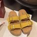 Bebealy Women's Sandals Soft-soled Platform Sandals Double Buckle Roman-style Belt-buckle Slippers Popular Slip-on Flat Slippers_vogvips.com
