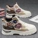 Men's High-Top Casual Boots With Rotating Buckles - Waterproof Slip-Resistant Workwear Sneakers For Teens & Young Adults_vogvips.com