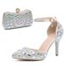 Women's Shoes new 9cm high heels combination women's wedding shoes high heels pointed toe daily low top multicolor high heels_vogvips.com