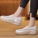 Round Toe Fitting Single Shoe And Soft 2024 New Summer Thick Sole Small White Shoes For Women Female Hollow Out Loafers_vogvips.com