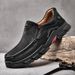 Men's Large-Sized Genuine Leather Anti-Slip Top Layer Cowhide One-Foot Men's Leather Shoes, Dad's Shoes, Wear-Resistant_vogvips.com