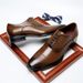 Men's shoes Men's leather shoes Men's business shoes Formal leather wedding shoes Commuter triples square Leather shoes for men_vogvips.com