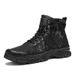 European Warm Series Martin Men's Autumn 2021 New Canvas High-top Workwear Outdoor Hiking Short Boots_vogvips.com