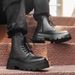 High-top Lace-up Velvet Martin Boots Thick-soled Heightening Retro Tooling Boots Men's Boots_vogvips.com