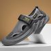 sandals 2025 Summer New Leather Casual Beach Mesh Breathable Soft Bottom Hole Shoes Men's Fashion Versatile Casual Daily_vogvips.com