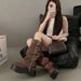 Big Toe Bootcut Sweet Cool Style Hot Girl Slouch Thick Sole Western Over-the-Knee Long High Tube Riding Boots_vogvips.com