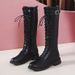 Women's 2021 New Autumn Winter Slimming High Tube Thick Sole Long White Over-the-Knee Petite Riding Boots Shoes_vogvips.com