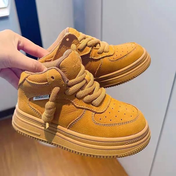 Children's Sports Shoes 2026 Fall/Winter New Model Girls' White Sneakers, Older Kids' Running Shoes, Boys' Fleece-Lined_vogvips.com