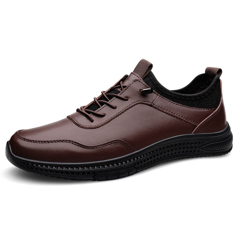 Casual Leather Shoes Men's Sports Shoes Casual Shoes Elastic Band Lazy Men's Shoes_vogvips.com