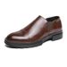 Euro Step Four Seasons Youth Low-top Leather Large Size Brogue Height-increasing Men's Slip-on Business Formal Shoes_vogvips.com