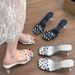 Summer Korean Style Polka Dot Stiletto Open Toe Sandals Women's Versatile Thong Sandals High-end Feel With Skirt High Heel Slippers_vogvips.com