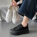 Spring Women's Canvas Sneakers - Style Breathable Platform Shoes | 4cm Height Increase Casual Shoes BR301-1_vogvips.com