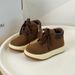 Kids' Fashion Mid-Calf Boots - Soft Sole, Slip-Resistant, Breathable PU Leather, Side Zipper, Unisex Yellow & Brown (Sizes 26-37)_vogvips.com