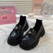 Japanese British Style Retro Star Loafers Spring And Summer New Big Head All Match Height Enhancing Thick Soled_vogvips.com