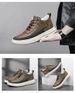 Men's Invisible Heightening Board Shoes Cow Two-layer Leather Casual Inner Heightening White Shoes Sports Shoes_vogvips.com