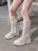 Children's Thin Spring & Fall Cut Out Flats High-Top Boots_vogvips.com