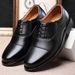 with Toe, Business Formal Men's Three-Pointed Toe School Cadet Uniform Leather Shoes, Security Black Casual Shoes_vogvips.com