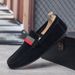 Frosted Suede Slip-on Soft-soled Suede Lazy British Style High-end Peas_vogvips.com