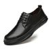 Leather Shoes Men's Dress Leather Shoes Round Head Tide Lace-up Casual Shoes_vogvips.com