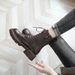 Z Genuine Soft Leather Martin For Women British Style 2024 New Spring And Autumn Fleece-Lined Brown Thick-Soled Short_vogvips.com