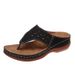Women's Shoes Thick Soled Clip Toe Rhinestone Slippers For Women Large Size Wedge Heel Outdoor Beach Sandals_vogvips.com
