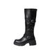 Belt Buckle For 2024 New Style High Black Thick Sole Mid-Calf Riding Women Over-the-Knee Long Boots_vogvips.com