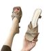 2026 Summer New Simple One-Strap Sandals Cat High Heel Shoes French Style Women's Outdoor Half Slippers_vogvips.com