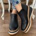New Large Slope Heel Short Women, Flat Bottom, Side Zipper, Shallow Mouth Bare Boots For Women_vogvips.com