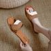 Plus Size Women's Slide Sandals (French-Inspired Color Block Design, Comfortable Flat Slippers For Summer - Size 41-43)_vogvips.com