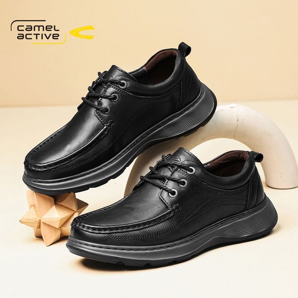 German Camel Dynamic Men's Four Seasons Comfortable Casual Genuine Leather Soft Sole Cowhide Business Middle-aged Dad_vogvips.com
