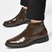 Large Size Casual Leather Boots High Top Personalized Polished Chelsea Boots Men's Round Head Formal Leather Shoes_vogvips.com