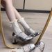 Elegant High-heeled Mary Jane For Women, 2025 Spring/summer New Style, Bow-tie Versatile Matching With Dresses Silver_vogvips.com