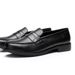Euro Step Premium Black British Handmade Slip-On Lazy Suit Formal Round-Toe Height-Increasing Loafers_vogvips.com