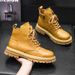 Martin Shoes Men's Rhubarb Boots Cowhide Retro Tooling Men's Shoes_vogvips.com