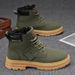 Men's Winter Martin Boots, Fleece-Lined Warm Cotton Boots, High-Top Work Boots, Men's British Style Casual Leather Boots_vogvips.com