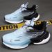 ShoeVault Breathable Ultra-light Sports Men's Popcorn Sole Non-slip Rotating Button Running Shoes Leather Surface Contact Customer_vogvips.com