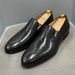 Italian Style Hand-painted Letter Genuine Leather Formal Men's Loafers Slip-on Business Casual Shoes_vogvips.com