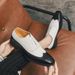Leather business formal wear double color matching brogue carved pointed toe lace-up men's leather shoes_vogvips.com