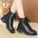Midsole And British Soft Sole Short Boots, Thick Heel, Large Size, Side Zipper, Martin Boots For Women_vogvips.com