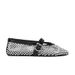 High End Aiaf New Hollowed Out Diamond Fishing Net Ballet For Women, Flat Bottomed Mh Belt Buckle Mary Jane Single_vogvips.com