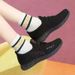 Summer New Women's Flyknit Casual Sports Shoes Mesh Upper Thick Sole Breathable Soft Non-Slip Versatile Shoes for Mothers_vogvips.com