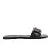 Summer Women's Black Buckle Wide Strap Flat Sandals Square Toe Casual Slippers Comfortable Shoes_vogvips.com