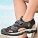 Summer Large-Dock Layered Cowhide Casual Shoes Breathable, Non-Slip, Quick-Dry Outdoor Beach Sandals For Men_vogvips.com