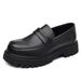 Carefully Selected Slip-on Leather For Small Individuals, Height-increasing Men's Round-toe Thick-soled Casual Shoes,_vogvips.com