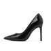 Spring New High Heels Stiletto Shallow Pointed Toe Professional Black OL Business Work Women Fashion Patent Leather_vogvips.com